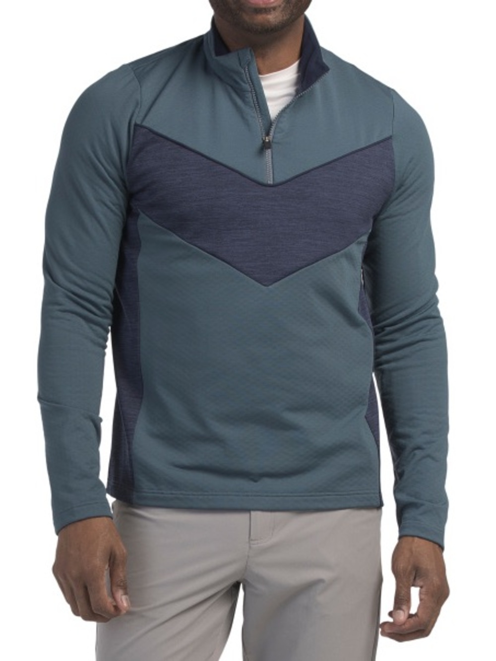 NEW- KJUS “Damon” Midlayer Half Zip Wool Blend Performance Pullover- Men’s Large